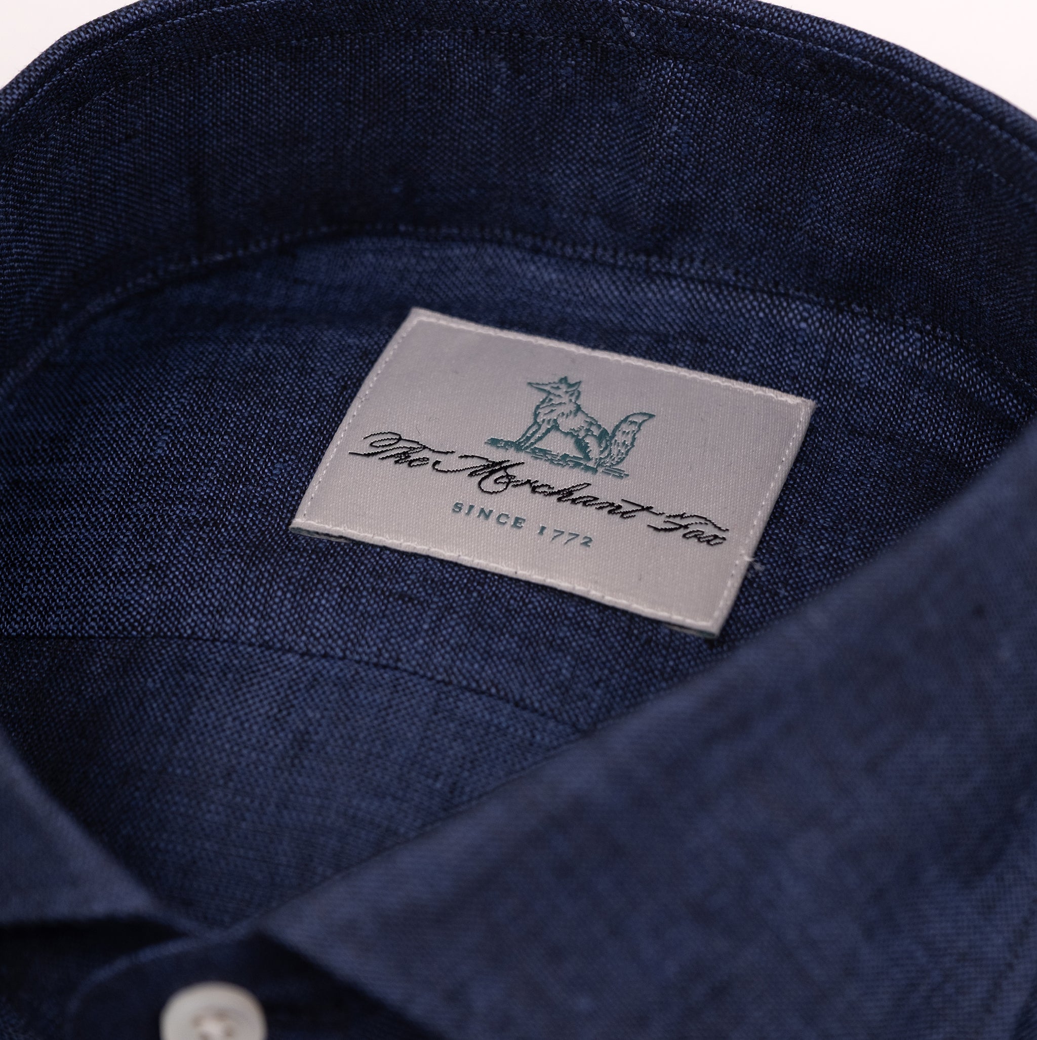 The Niven Fox Summer Navy Linen Shirt