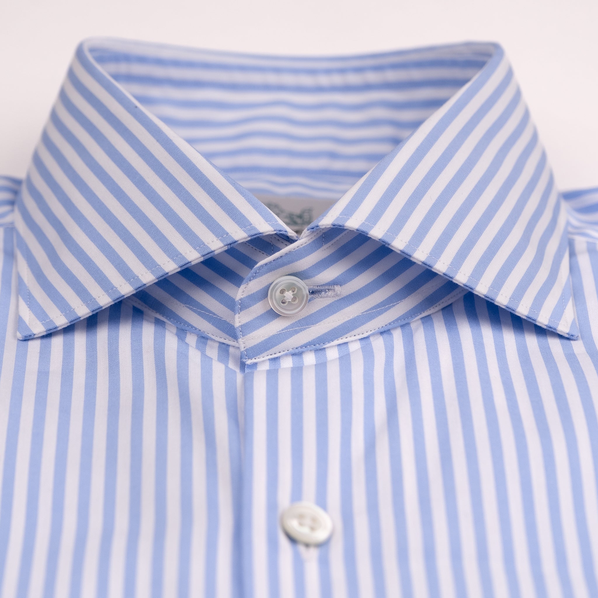 The Niven Fox Classic Sky Blue Bengal Stripe Shirt