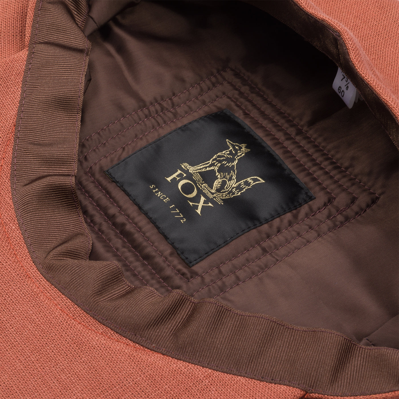 Fox Linen Plainweave Burnt Orange Snap Brim Flat Cap
