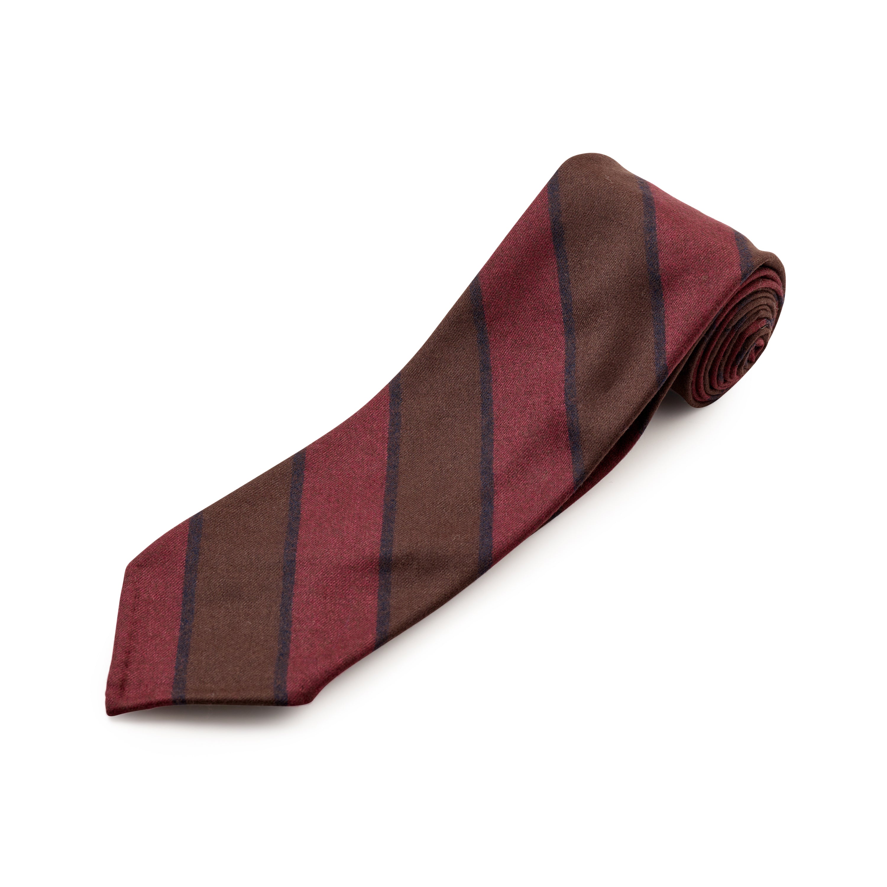 Fox Brothers Burgundy and Brown Flannel Tie