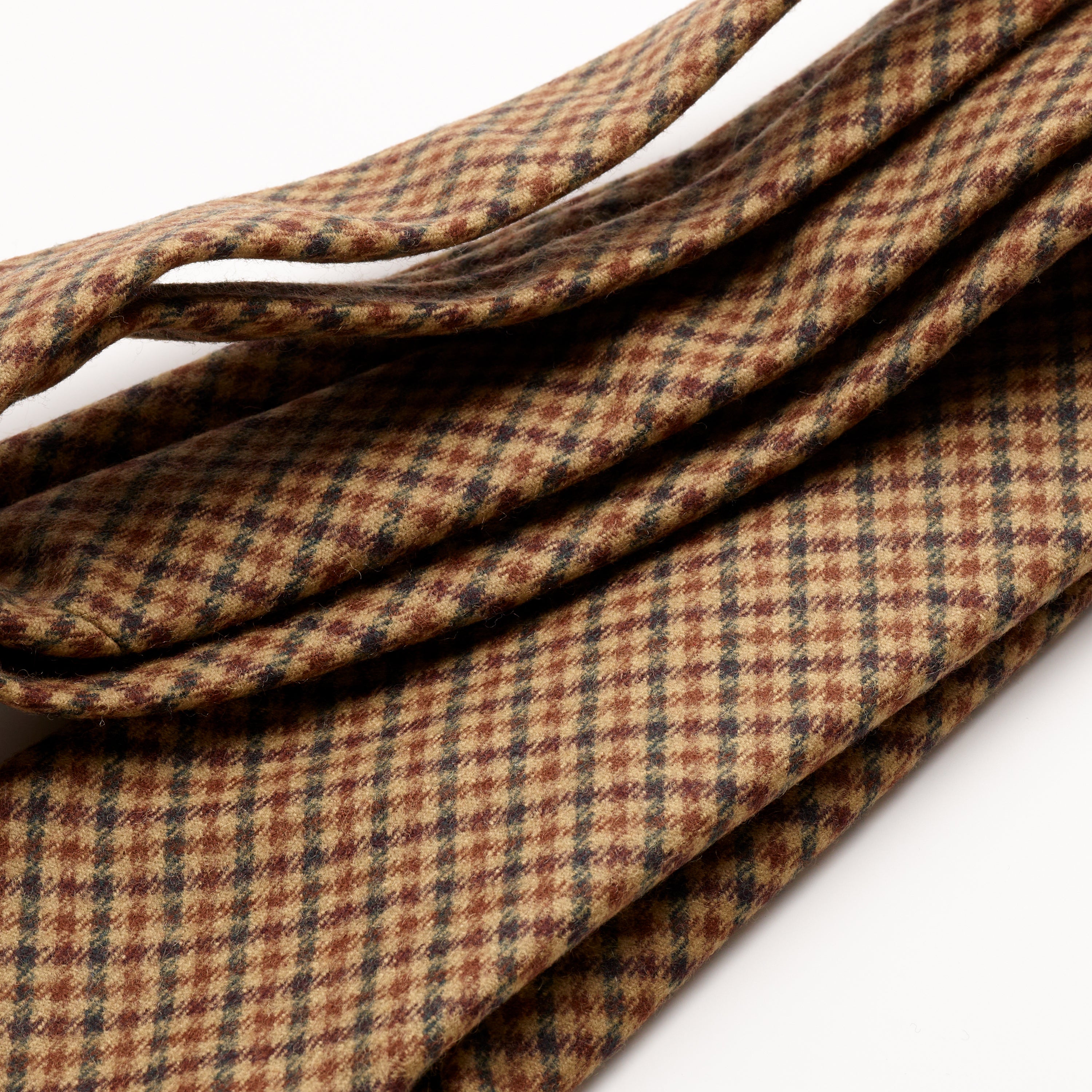 Fox brothers brown and green flannel tie detailed shot