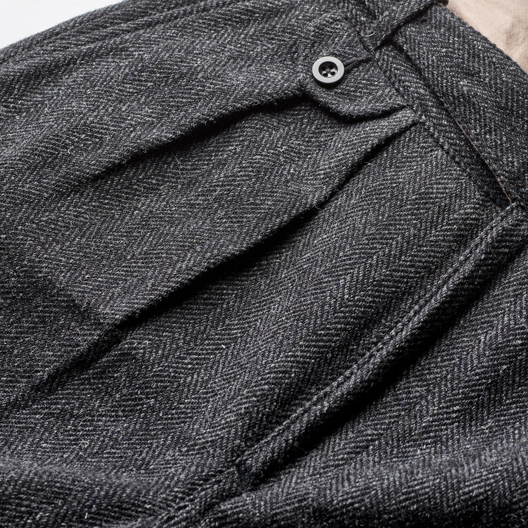 Kenneth Field x Fox Gurkha trousers Charcoal Herringbone