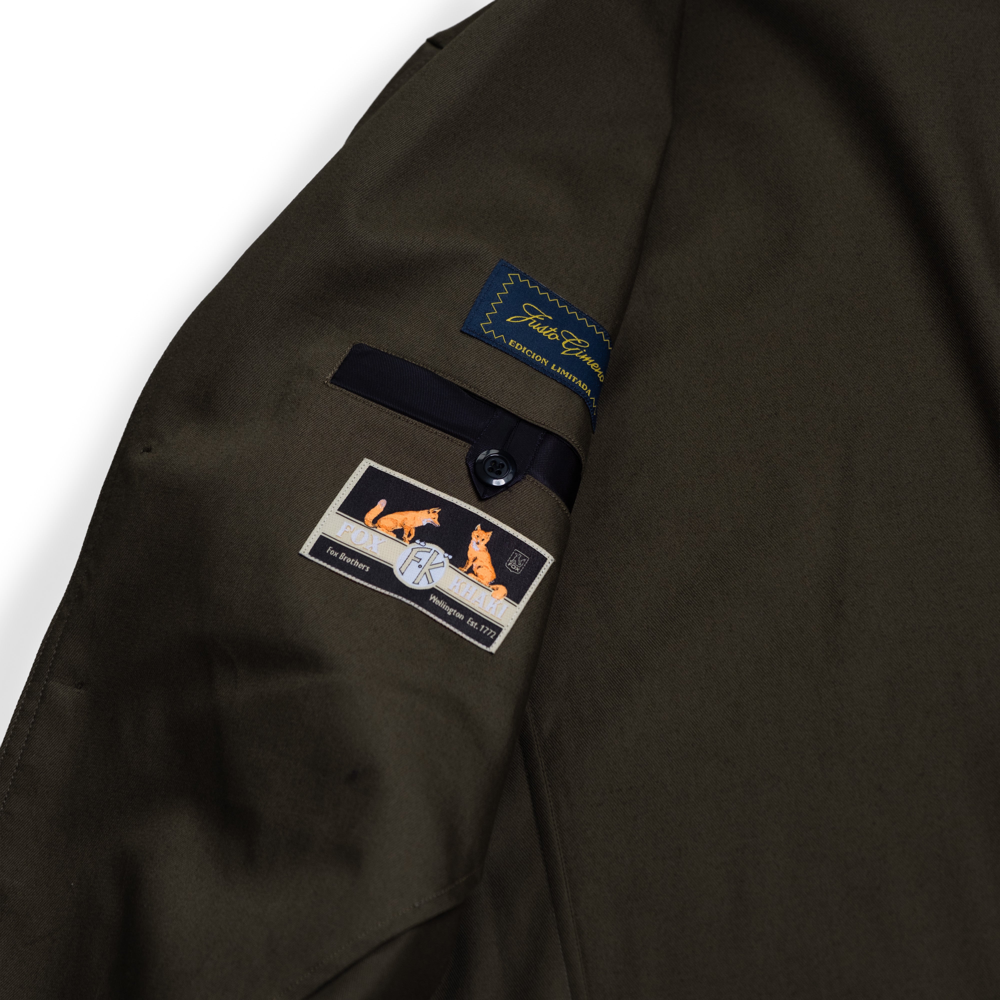 Fox Khaki Teba Jacket Made by Justo Gimeno x Fox Brothers