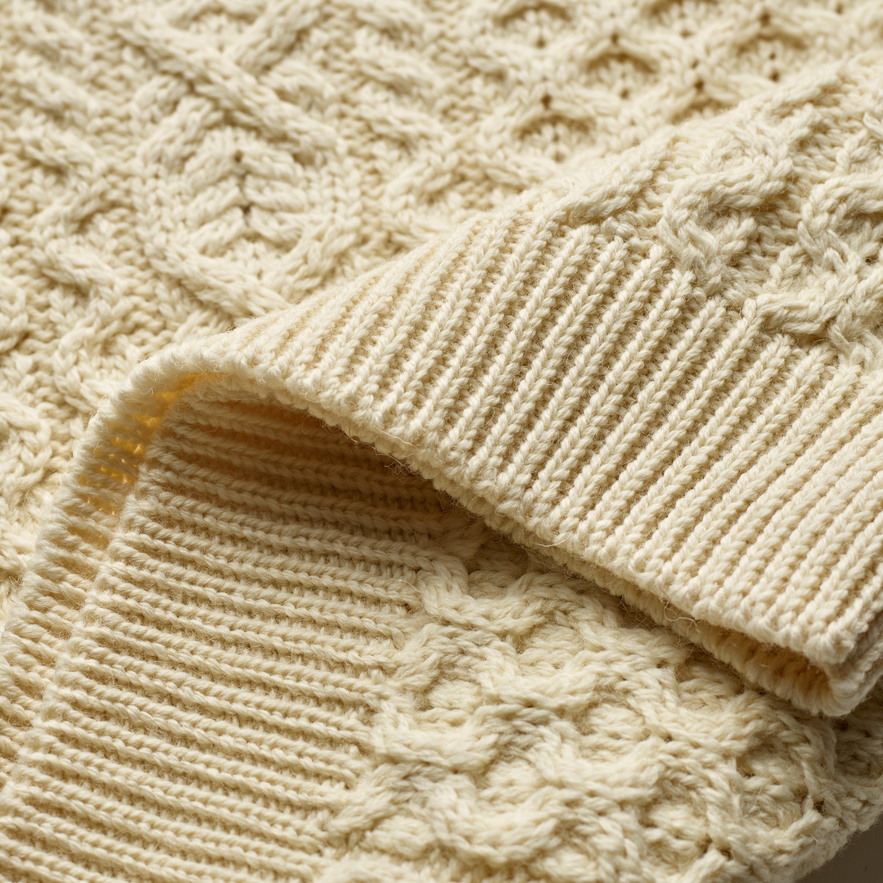 The Traditional Wool Cable Knit Ecru Jumper