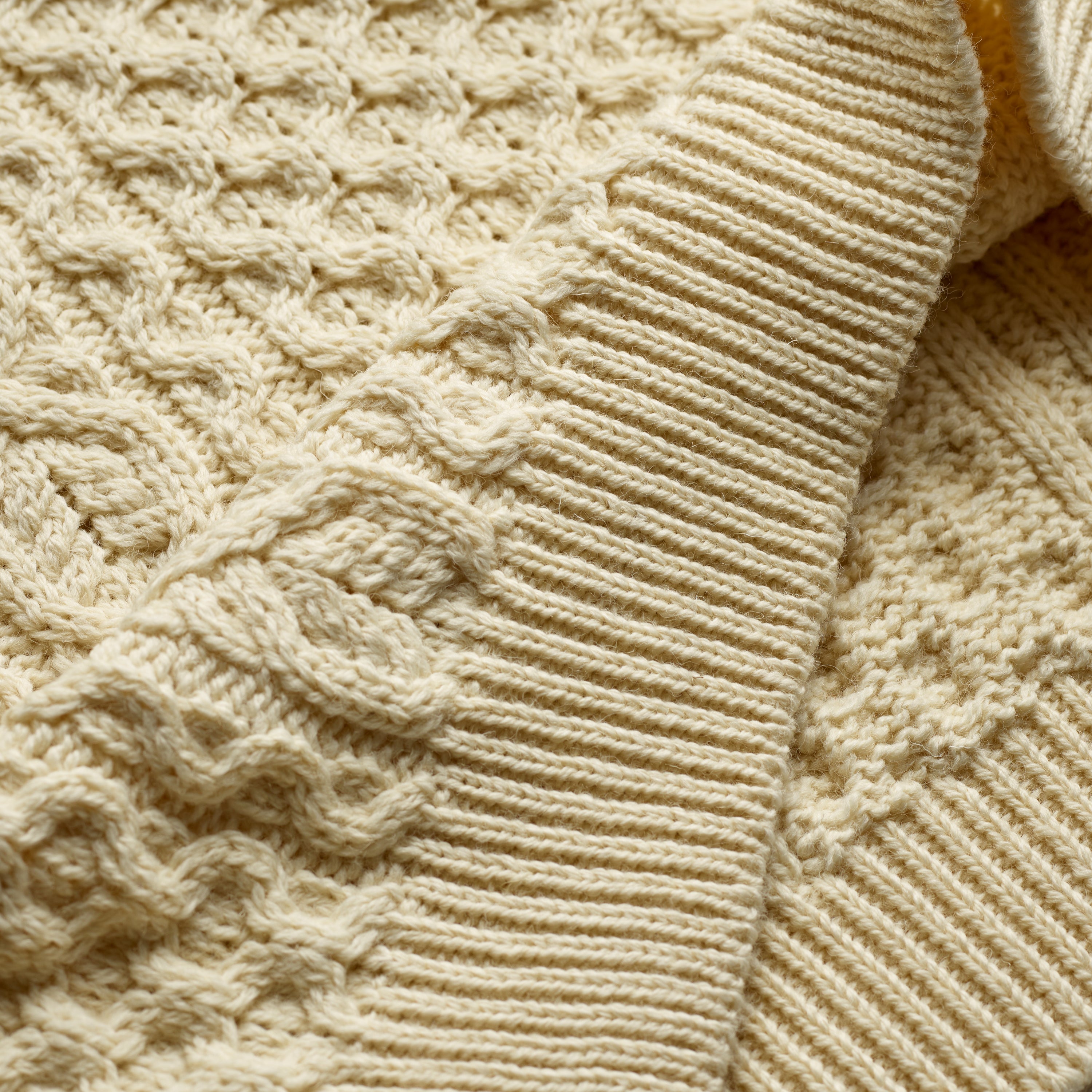 The Traditional Wool Cable Knit Ecru Jumper