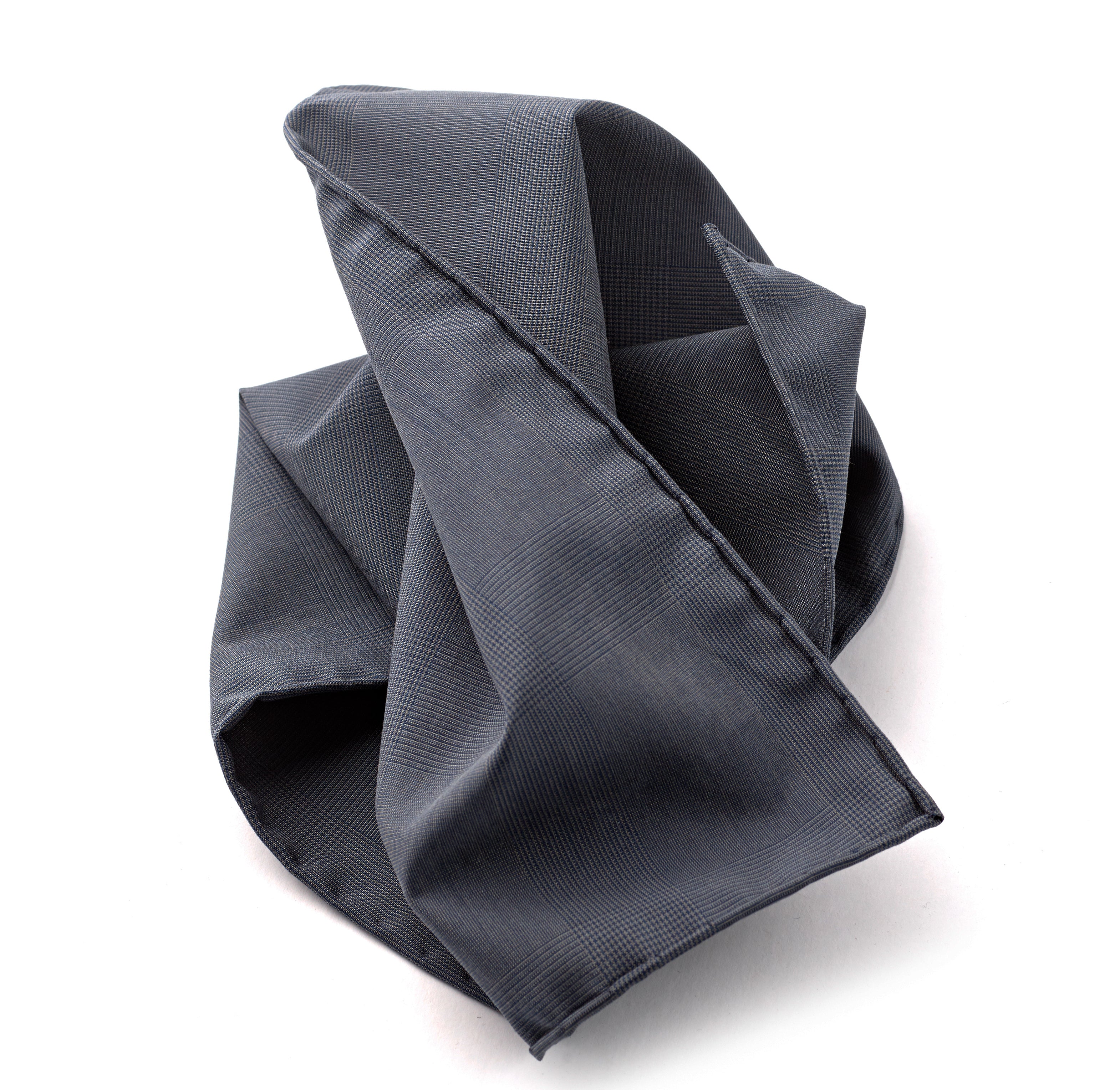 Charcoal Prince of Wales Silk Pocket Square