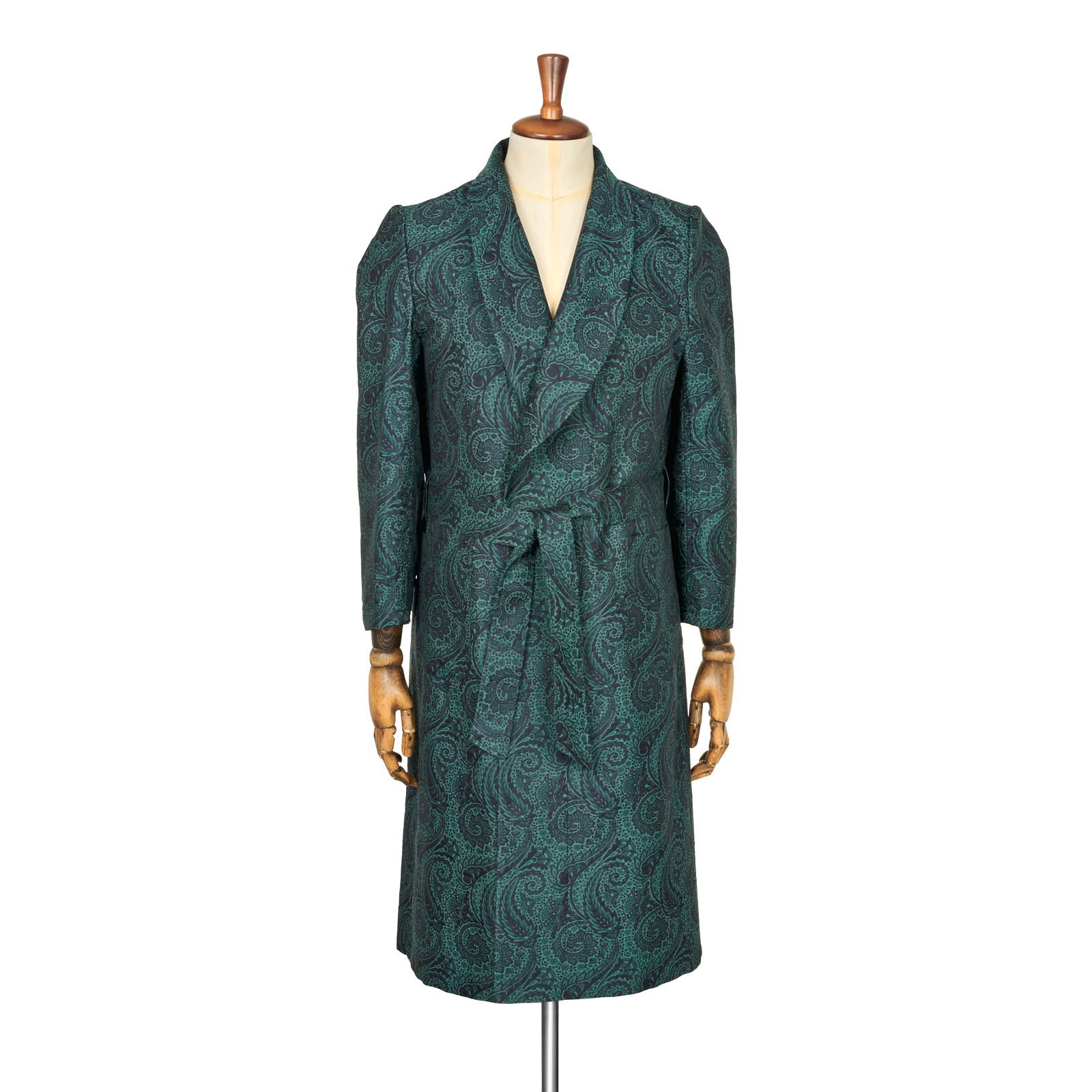 Fox Silk Paisley Lounge Gown in Sea Green