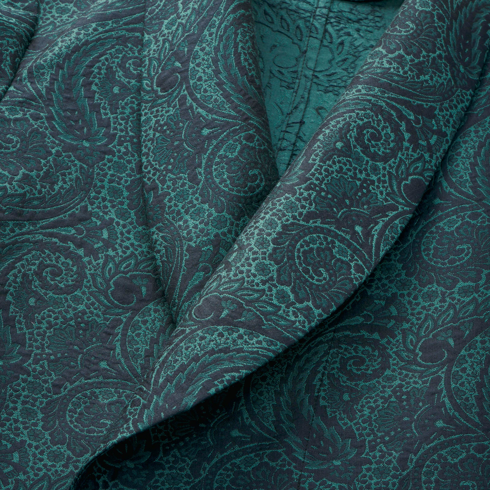 Fox Silk Paisley Lounge Gown in Sea Green
