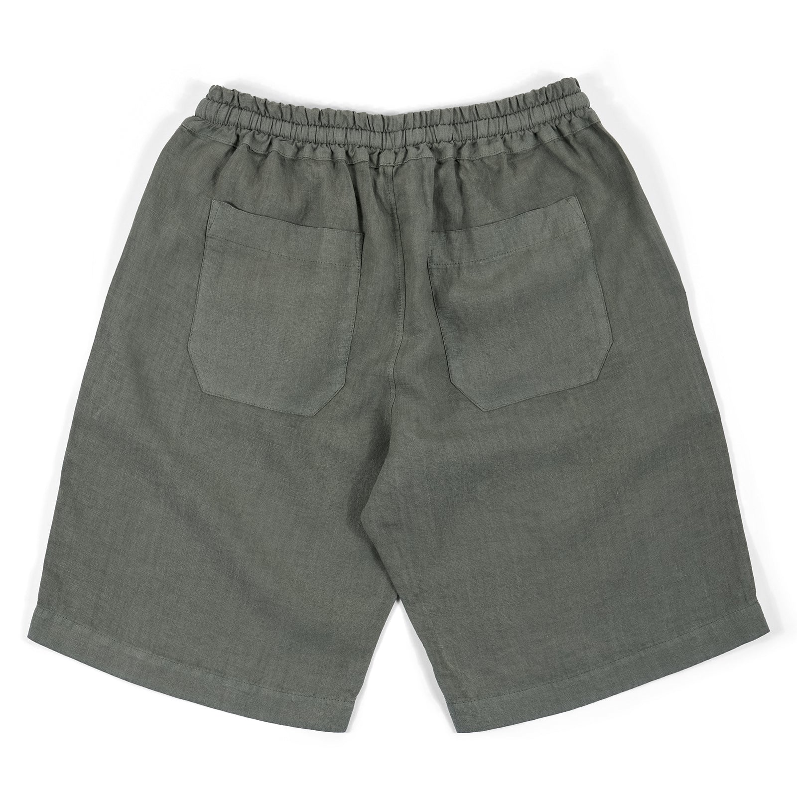 Fedeli Linen Bermuda Shorts in Dark Harbour Green
