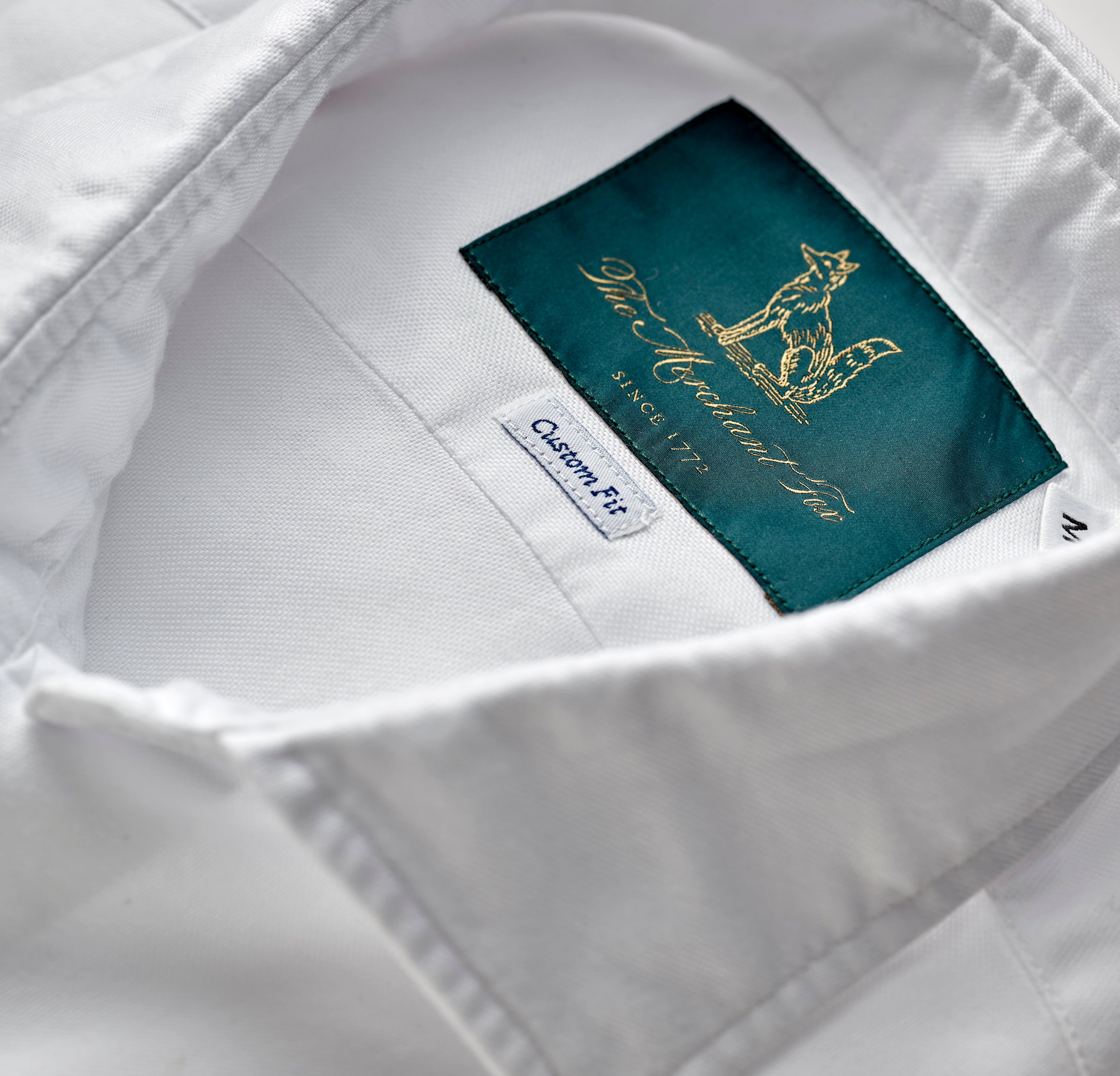 Spread Collar Oxford Cotton Shirt in White