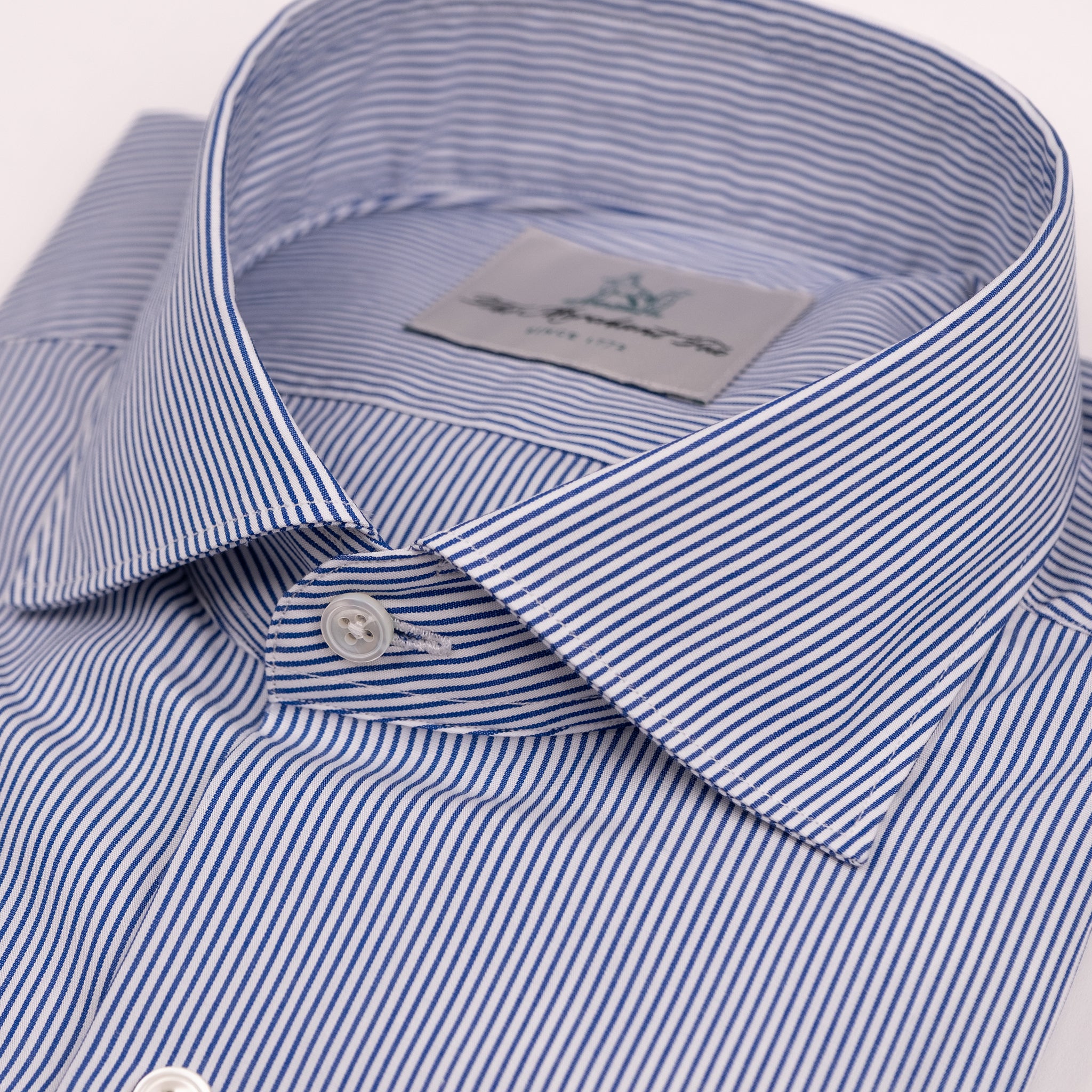 The Niven Fox Classic Light Blue Popeline Stripe Shirt