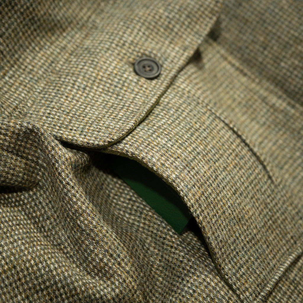 Fox Split Hair Tweed Exmoor Gilet in Sage Green