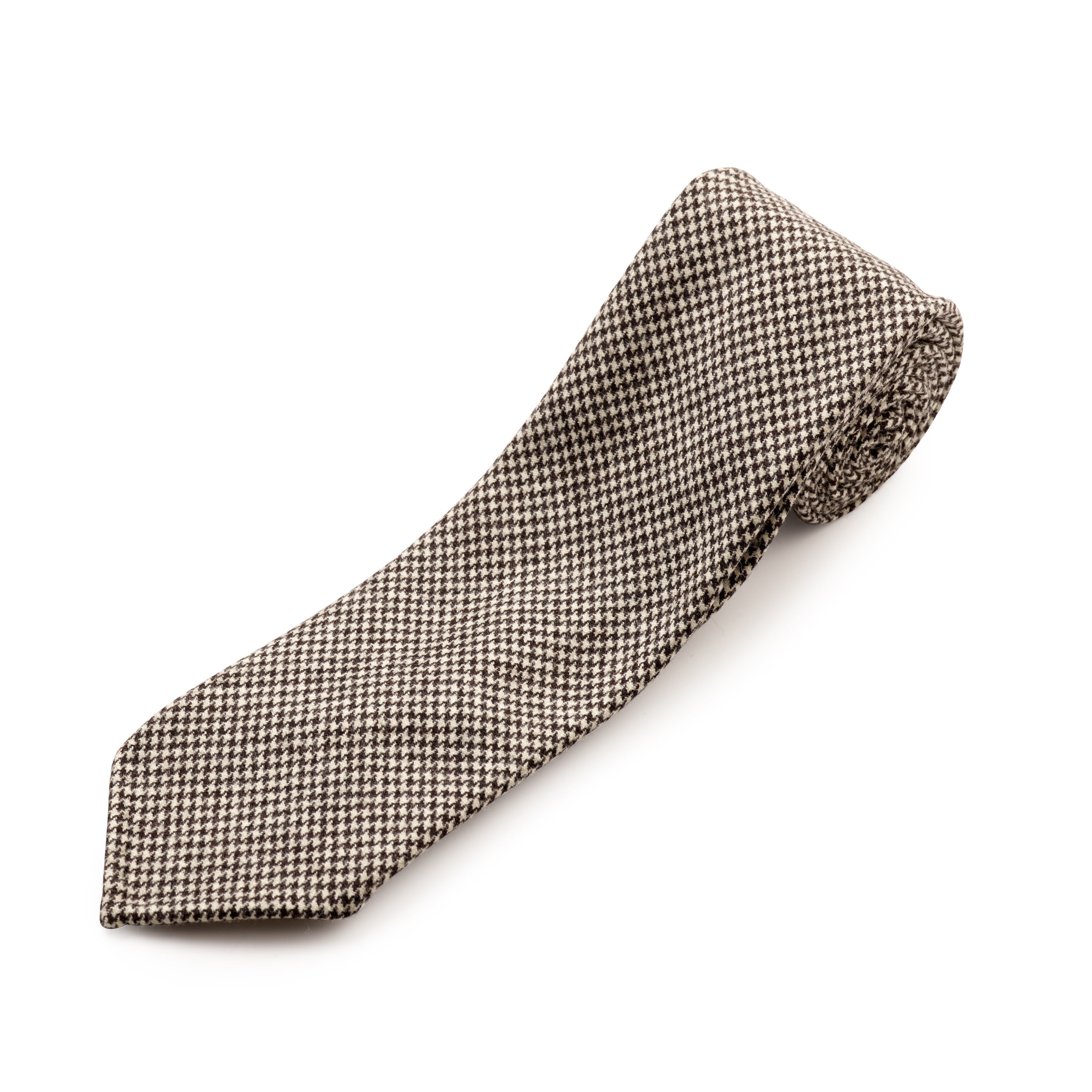Fox brothers Black & Ecru Puppytooth Flannel tie