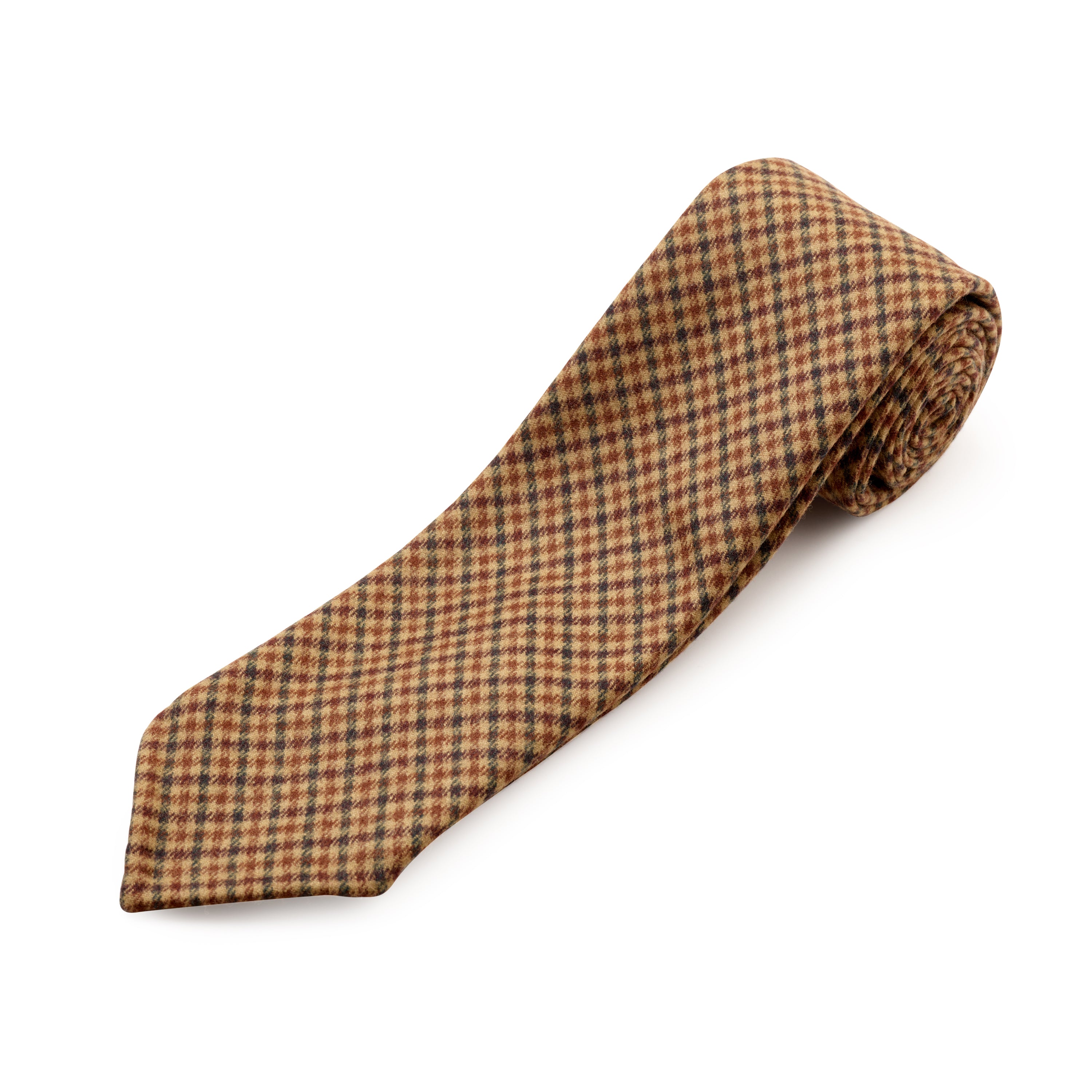 Fox brothers brown and green flannel tie
