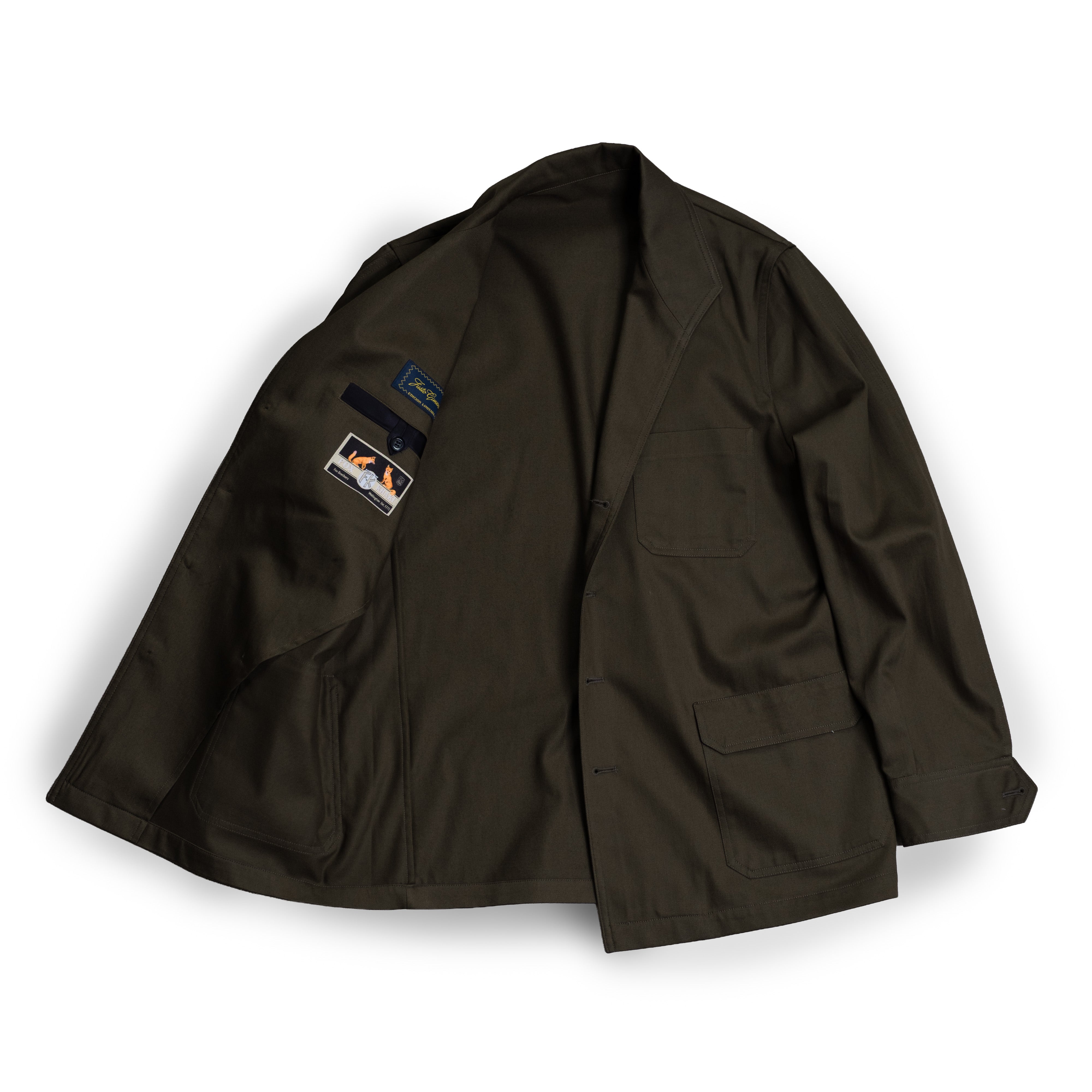 Fox Khaki Teba Jacket Made by Justo Gimeno x Fox Brothers