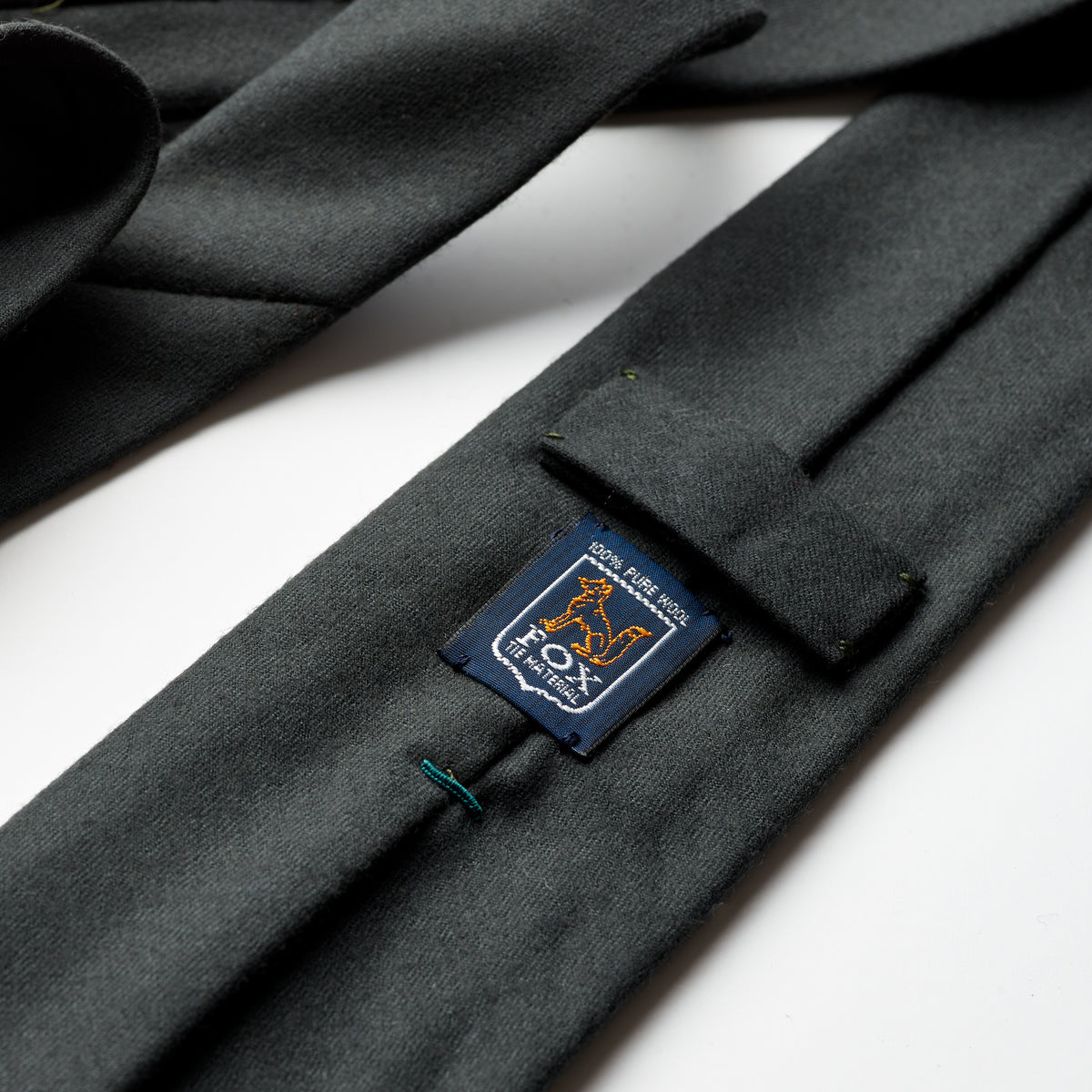 Dark Green Fox flannel tie