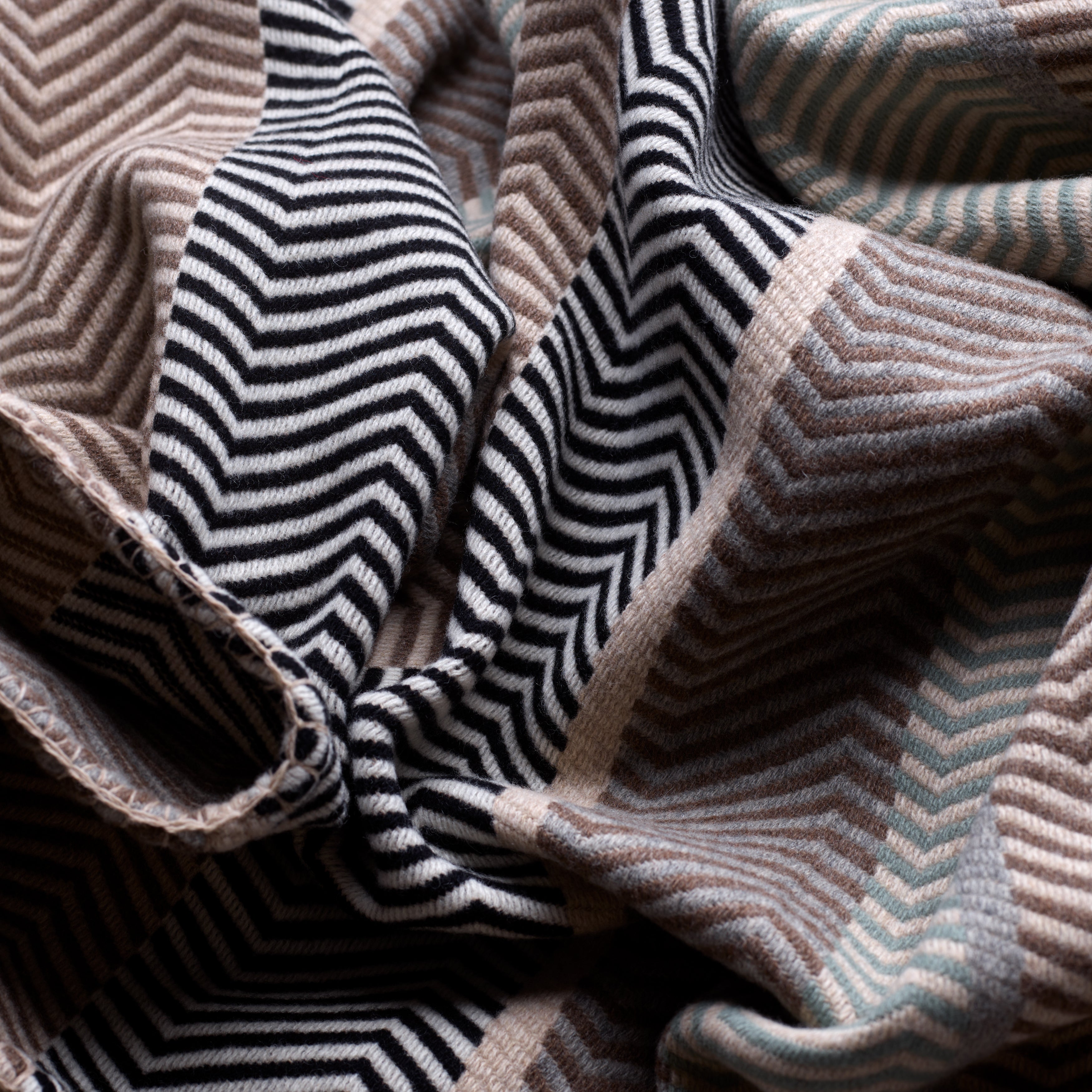Fox Neutral Herringbone Stripe Blanket