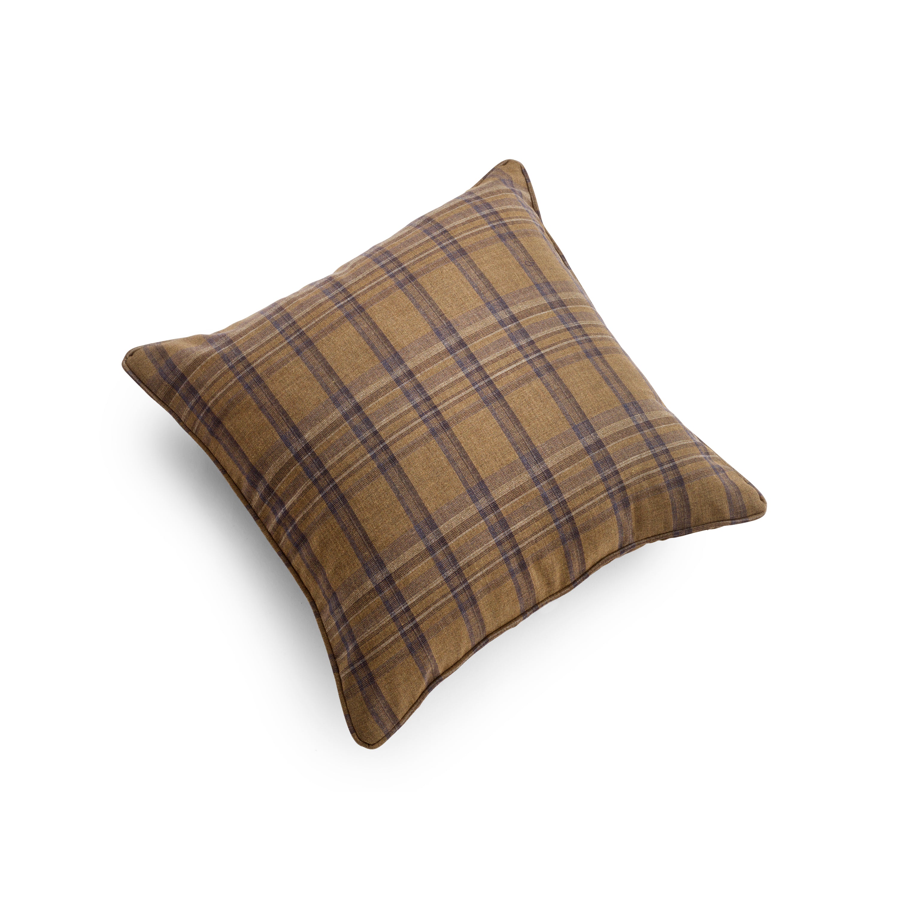 Fox Olive Madras Check Cushion Cover