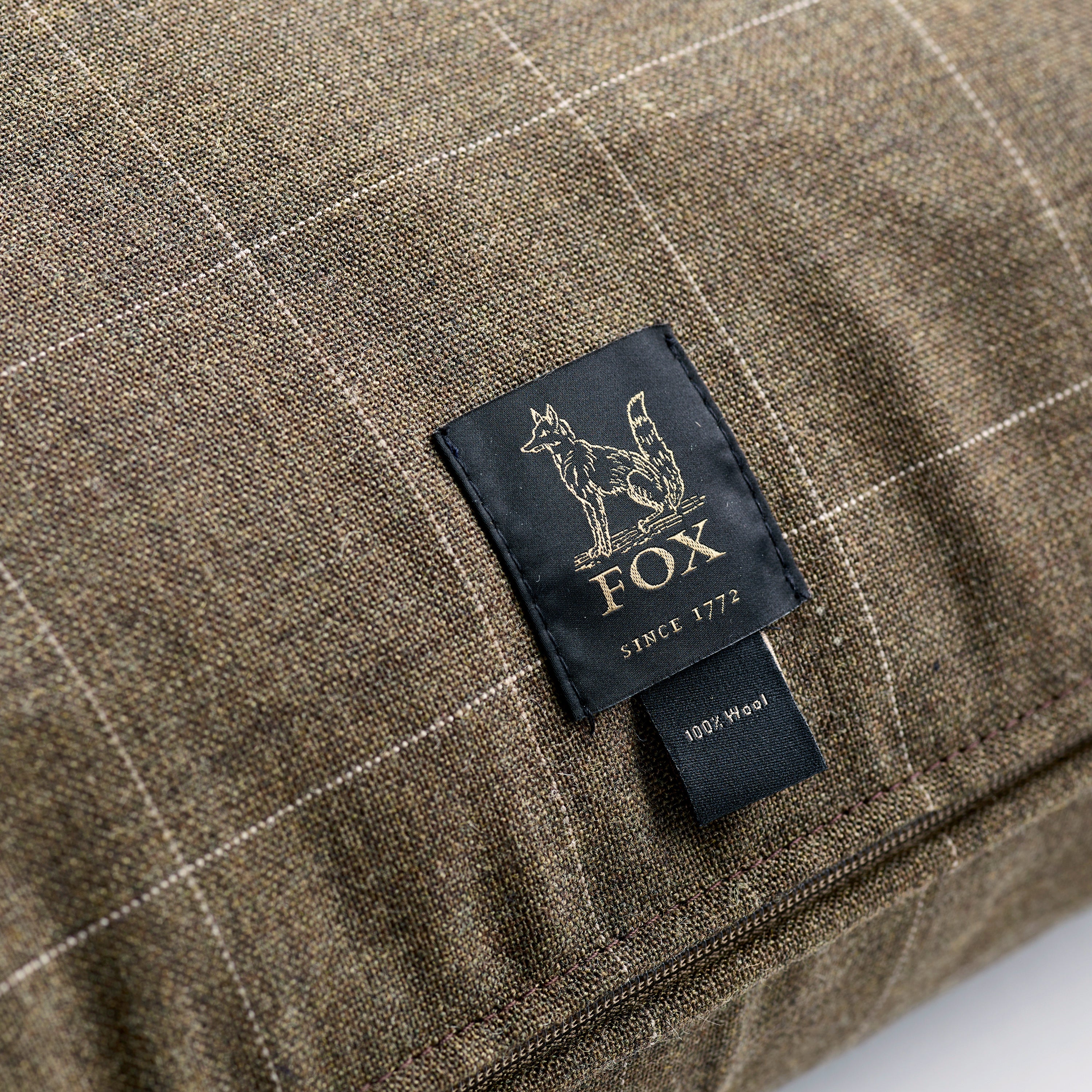 Fox Olive Fine Windowpane Cushion Cover