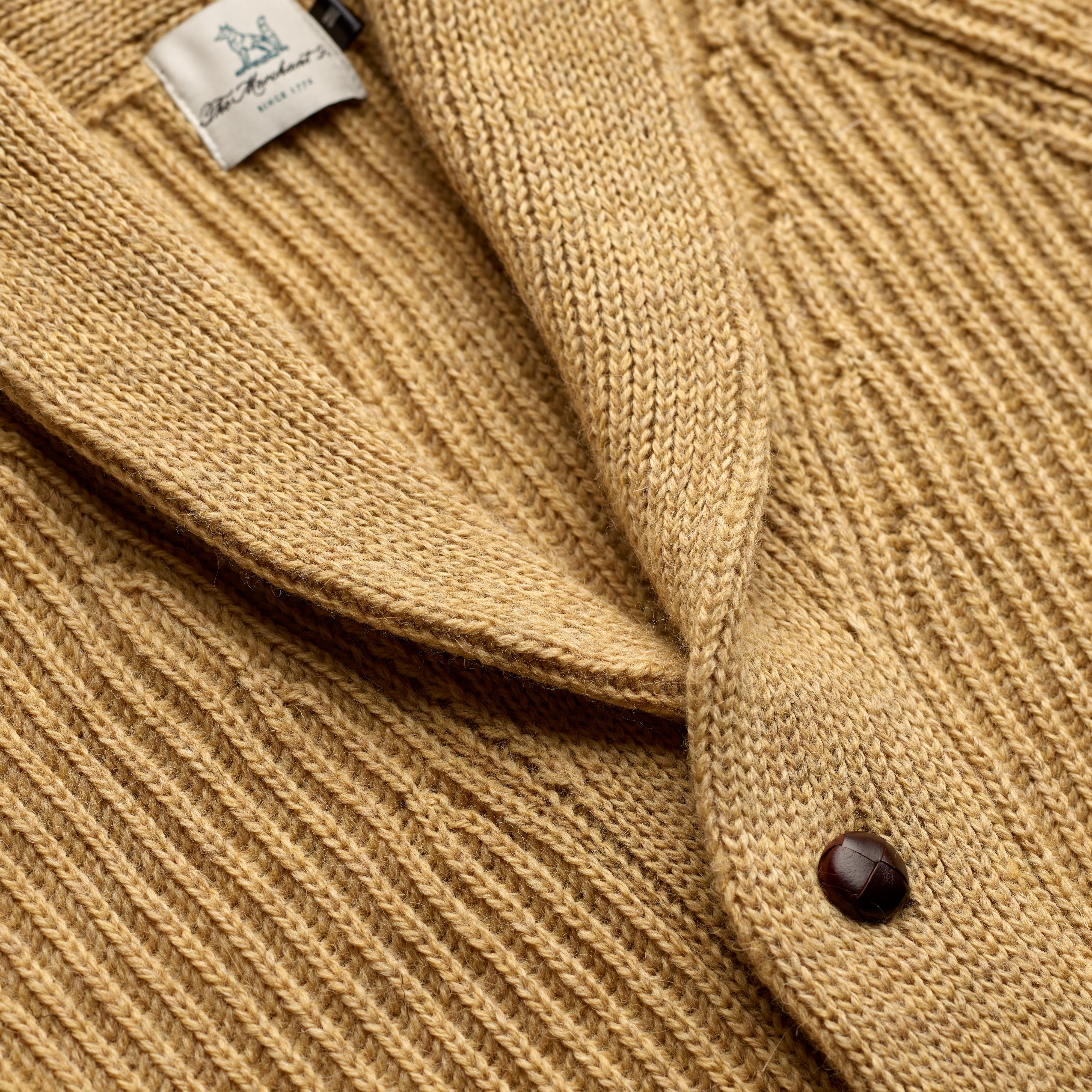 The Shawl Collar Cardigan in Warm Tan