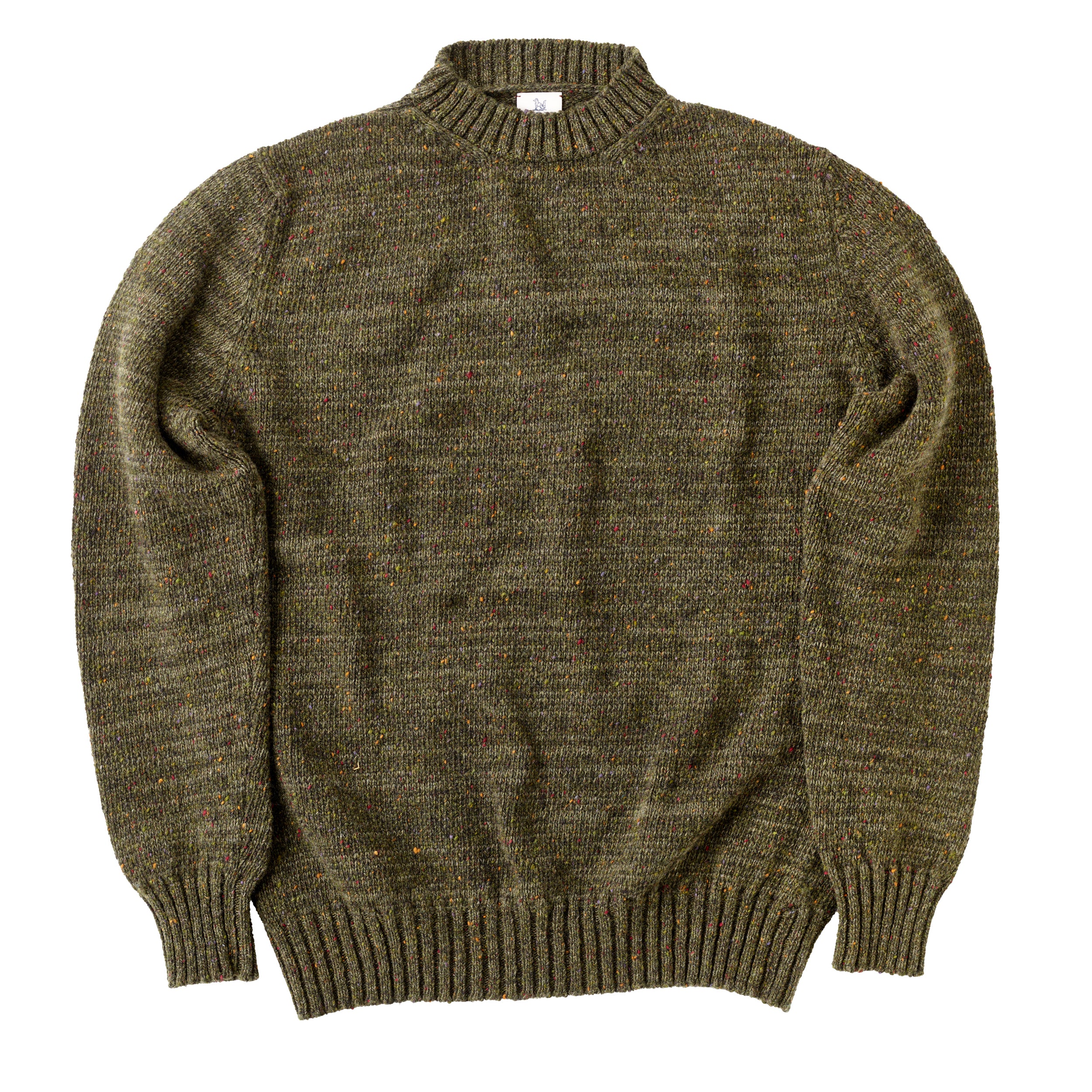 FOX x CORGI Green Donegal Wool Classic Crew Pullover
