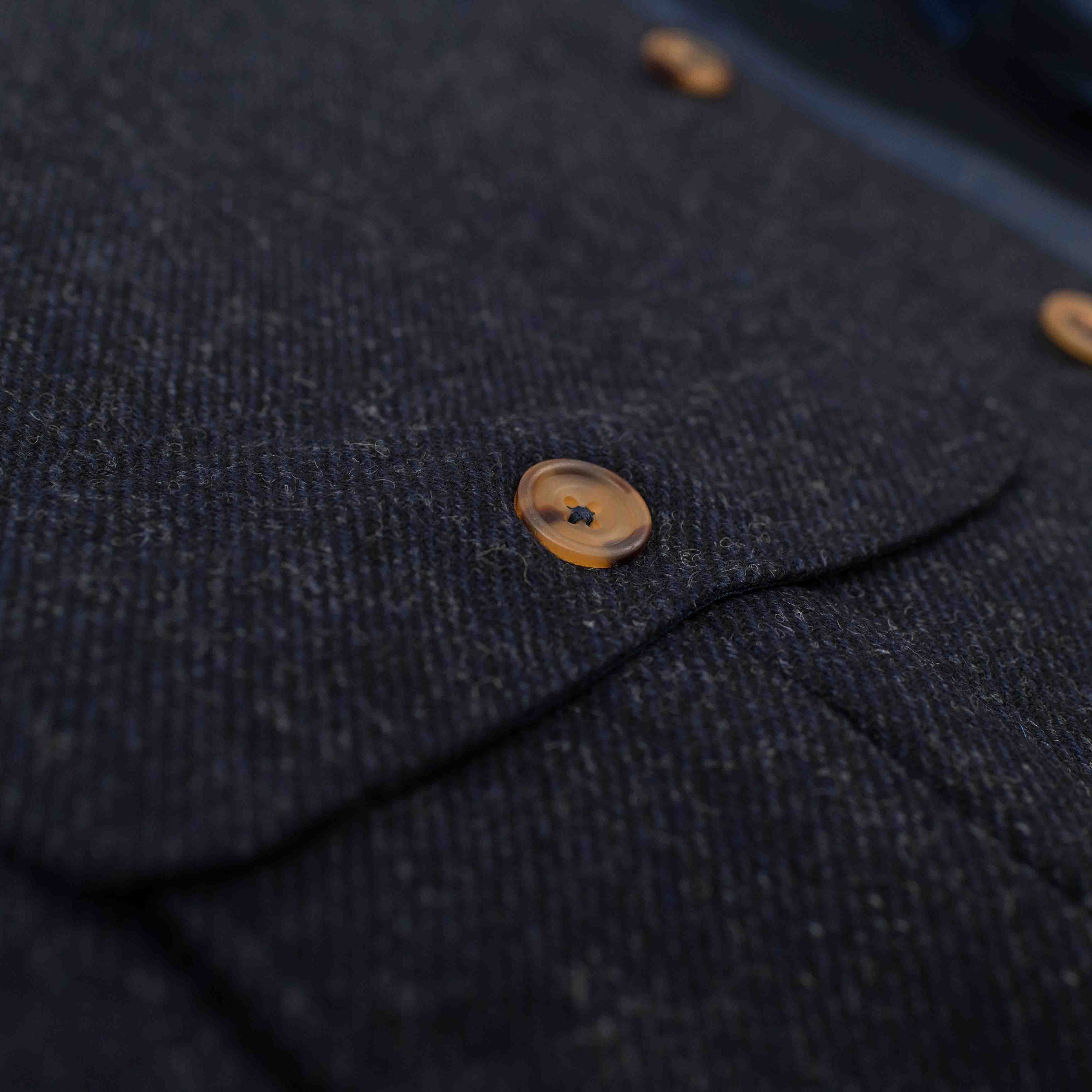 Fox Tweed Char-Navy Twill Gilet