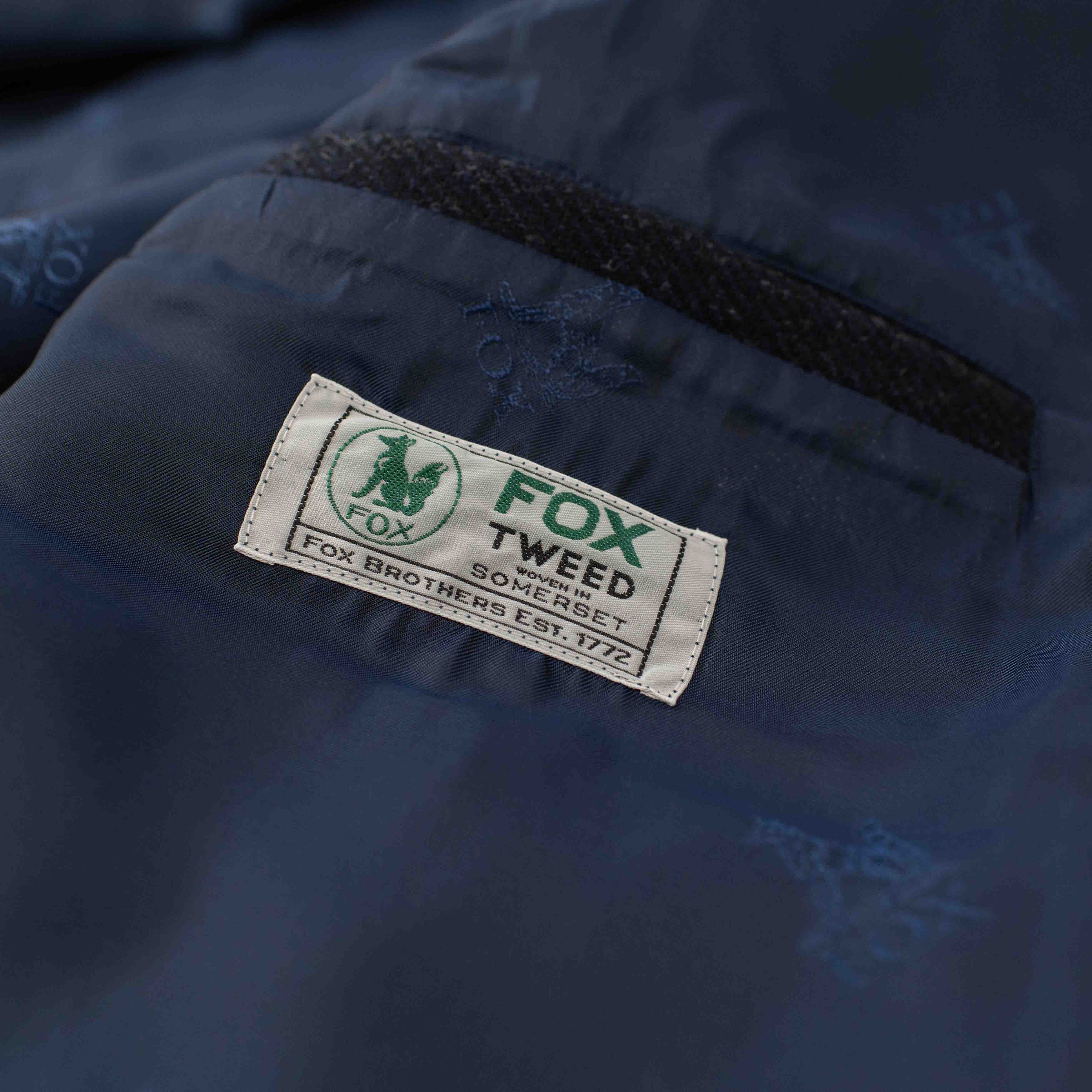 Fox Tweed Char-Navy Twill Gilet
